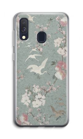 Japanese crane birds blossom
