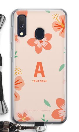 Tropical Pink Flowers Monogram