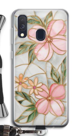 Orange stained glass flower