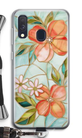 Orange stained glass flower