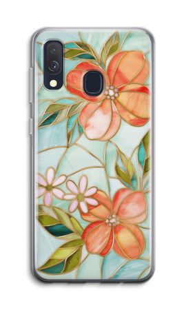 Orange stained glass flower