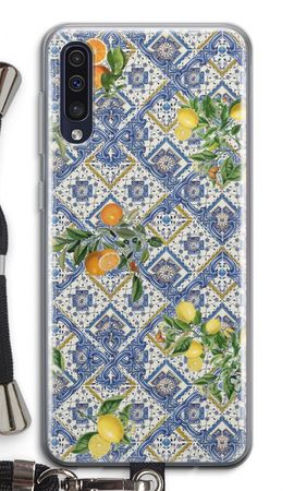 Blue tiles, lemons and oranges - small