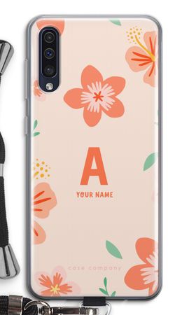 Tropical Pink Flowers Monogram