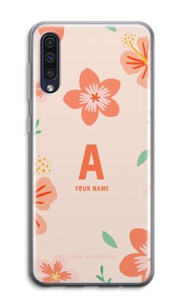 Tropical Pink Flowers Monogram