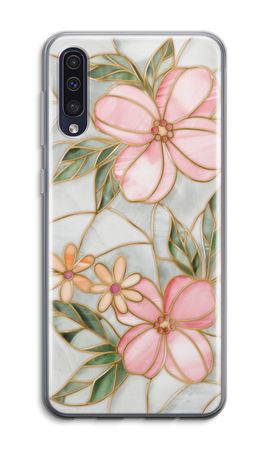 Orange stained glass flower