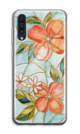 Orange stained glass flower