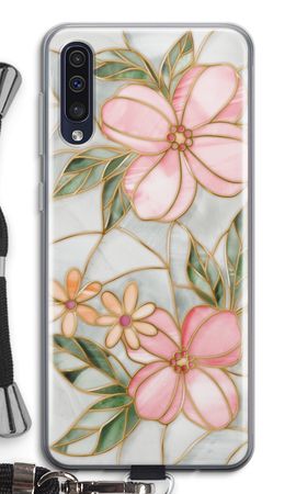 Orange stained glass flower