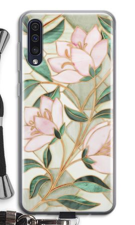 Orange stained glass flower