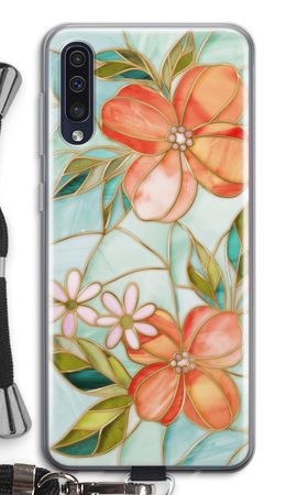 Orange stained glass flower