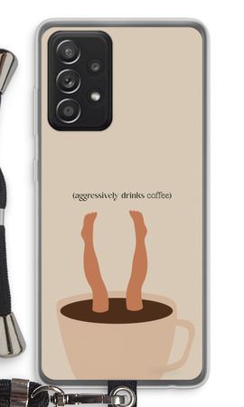 Aggressively drinks coffee