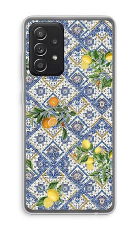 Blue tiles, lemons and oranges - small