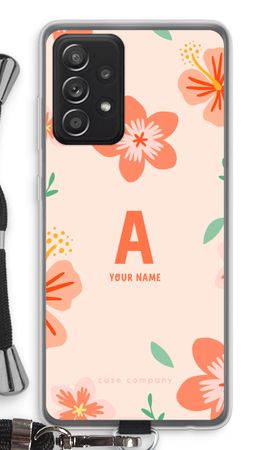 Tropical Pink Flowers Monogram