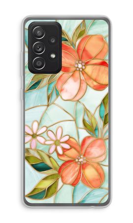 Orange stained glass flower