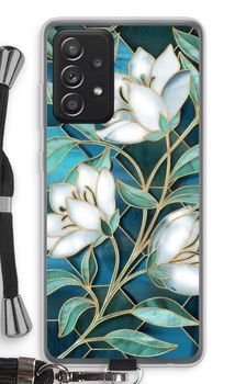 Blue stained glass flowers