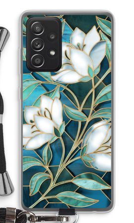 Blue stained glass flowers