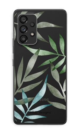 Tropical watercolor leaves