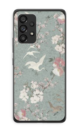 Japanese crane birds blossom