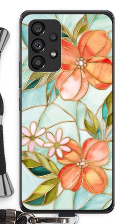 Orange stained glass flower