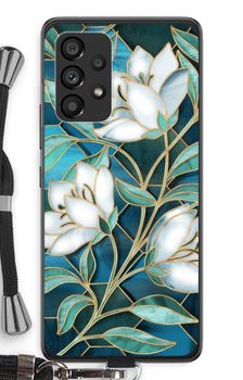 Blue stained glass flowers