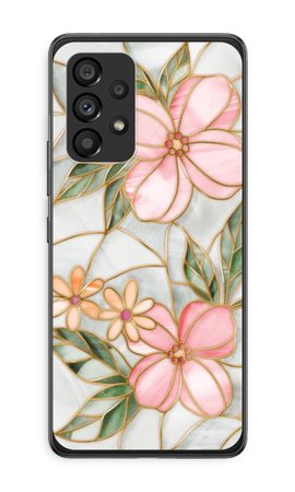 Orange stained glass flower