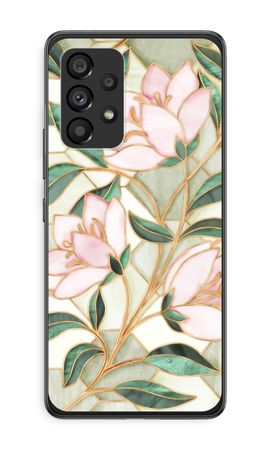 Orange stained glass flower