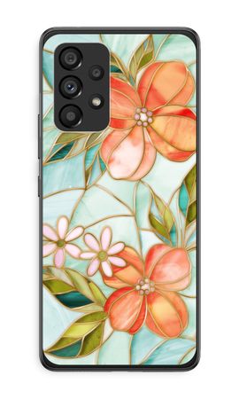 Orange stained glass flower