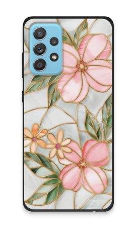 Orange stained glass flower