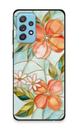 Orange stained glass flower