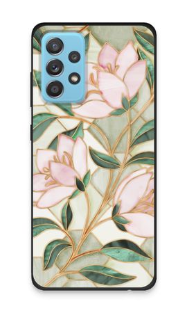 Orange stained glass flower