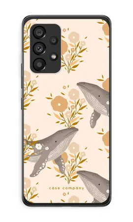 Floral Whales, Samsung Galaxy A53 5G pehmeä kotelo