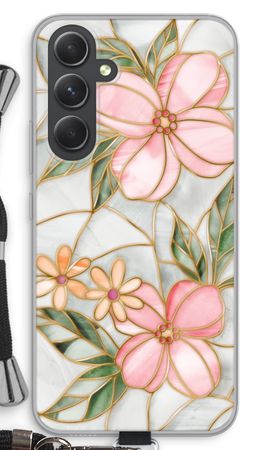 Orange stained glass flower