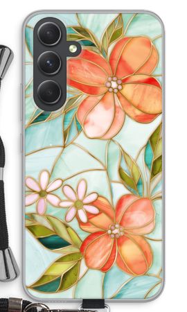 Orange stained glass flower