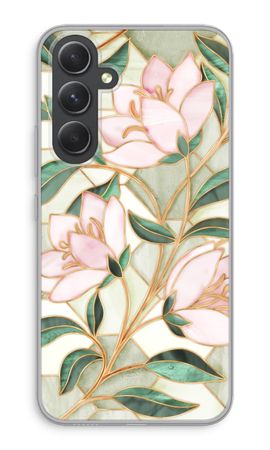 Orange stained glass flower