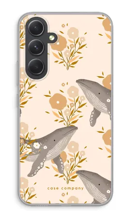 Floral Whales, Samsung Galaxy A54 pehmeä kotelo