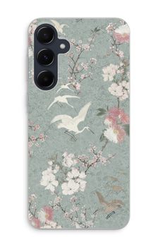 Japanese crane birds blossom