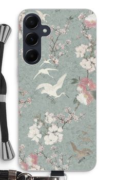 Japanese crane birds blossom