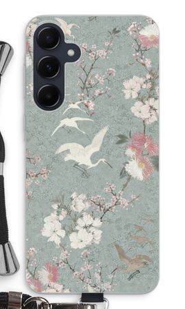 Japanese crane birds blossom