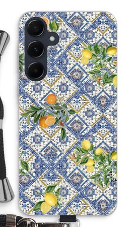 Blue tiles, lemons and oranges - small