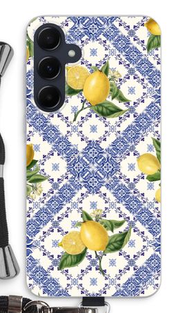 Blue tiles and lemons