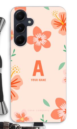 Tropical Pink Flowers Monogram