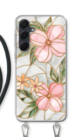 Orange stained glass flower