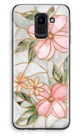 Orange stained glass flower