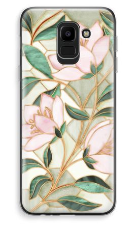 Orange stained glass flower