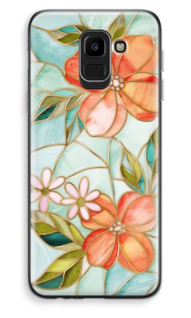 Orange stained glass flower