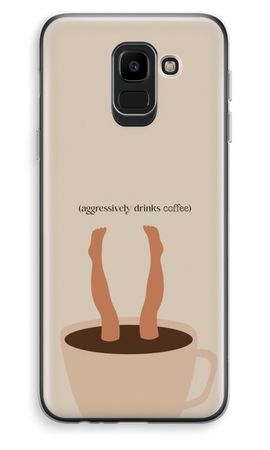 Aggressively drinks coffee