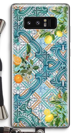 Blue tiles, lemons and oranges