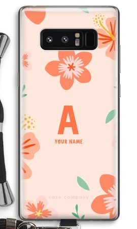 Tropical Pink Flowers Monogram