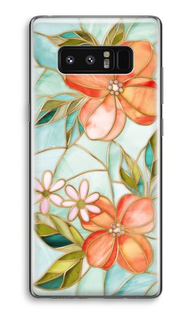 Orange stained glass flower