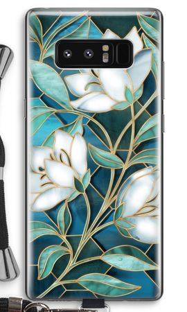 Blue stained glass flowers