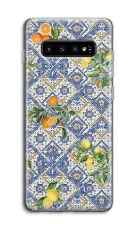 Blue tiles, lemons and oranges - small